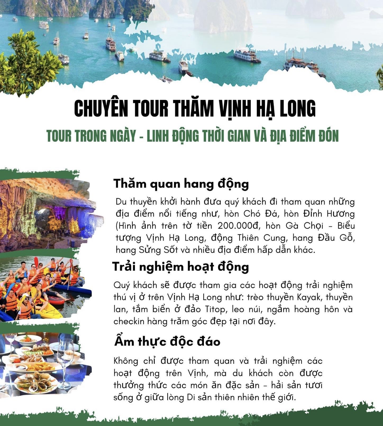 lịch trình tour Hạ Long 1 ngày